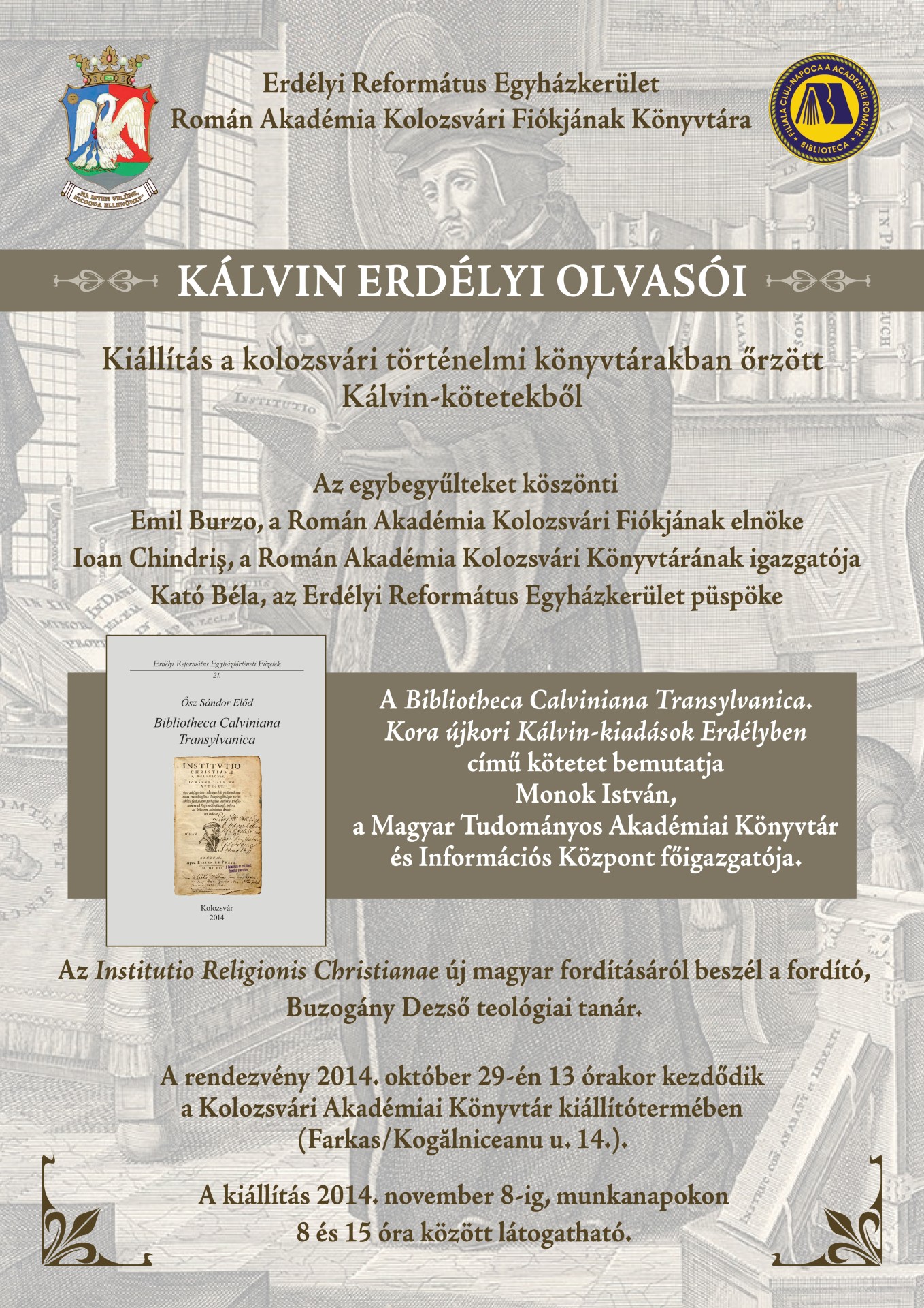 Meghívó - Kálvin erdélyi olvasói